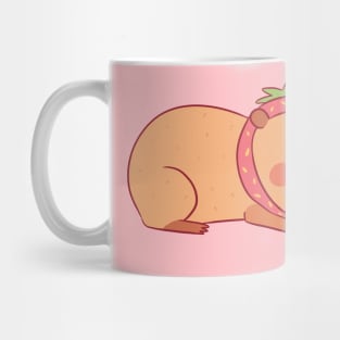 Cute capybara strawberry Mug